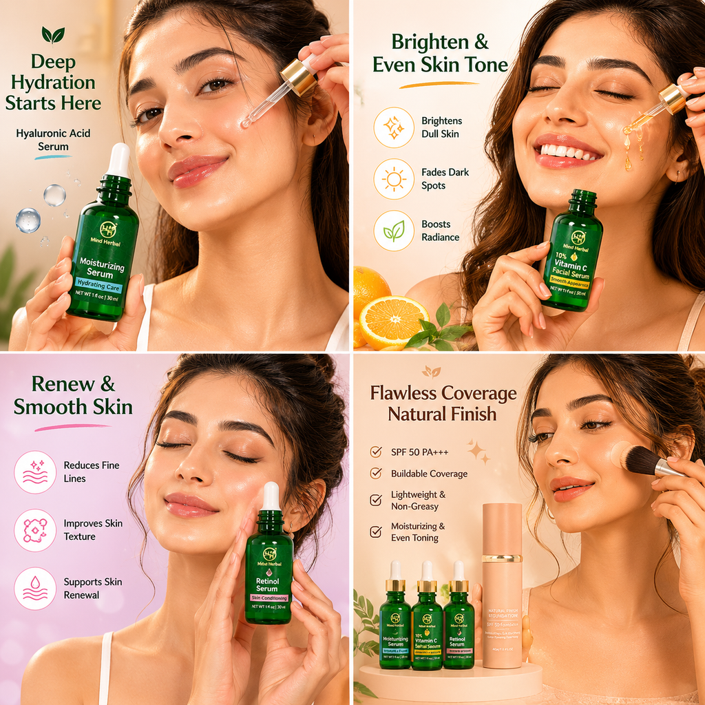 Improved Vitamin C Hyaluronic Acid Retinol Serum Set of 3 (1 Fl Oz each) Brightening, Face Firming, Hydrating Skincare Routine Kit, Anti Wrinkle, Dark Circle Remover Unisex Facial Care Kit