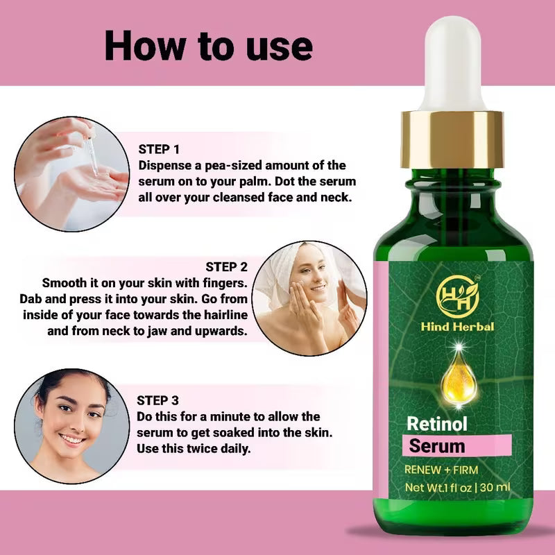 Improved Vitamin C Hyaluronic Acid Retinol Serum Set of 3 (1 Fl Oz each) Brightening, Face Firming, Hydrating Skincare Routine Kit, Anti Wrinkle, Dark Circle Remover Unisex Facial Care Kit