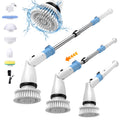 Electric Spin Scrubber, Cordless Bathroom Scrubber Cleaning Brush 1.5H Power with Adjustable Handle & 5 Replaceable Cleaning Heads for Shower Bathroom Tub Tile