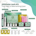 Lash lift kit with growth serum, 32 pcs curling eyelash perm kit with perm lotions, eye gel patches, glue, mascara brushes, cotton swabs and multisize size lift pads