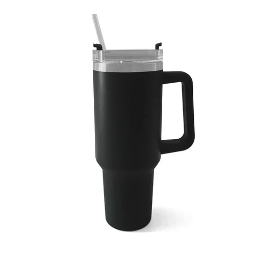 40oz Tumbler With Handle & Straw Lid Stainless Steel Vacuum Insulated Travel Mug