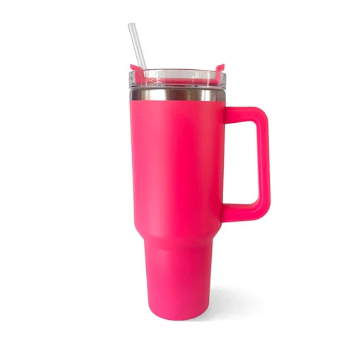 40oz Tumbler With Handle & Straw Lid Stainless Steel Vacuum Insulated Travel Mug