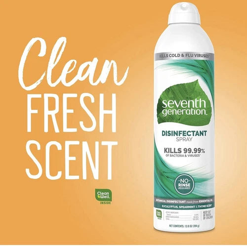 4X Seventh Generation Disinfectant Spray Eucalyptus, Spearmint & Thyme, 13.9 oz