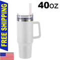 40oz Insulated Stainless Steel Tumbler with Lid handle straw, Vacuum mug