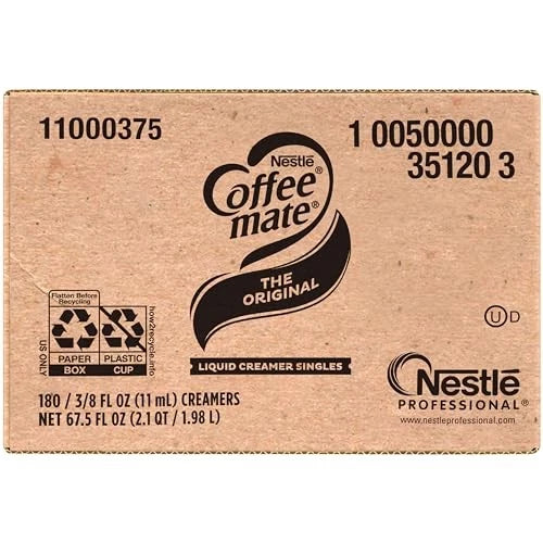 Nestle Coffee mate Coffee Creamer Liquid Creamer Singles, Original, 180 Count