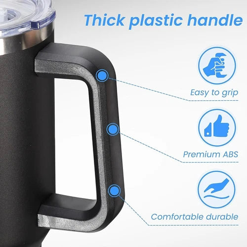 40oz Tumbler With Handle & Straw Lid Stainless Steel Vacuum Insulated Travel Mug