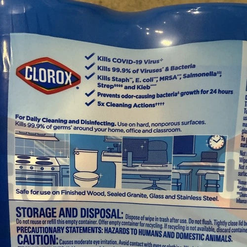 New Clorox Disinfecting Cleaning Wipes Crisp Lemon & Fresh Scent 3 Pack 105 Ct